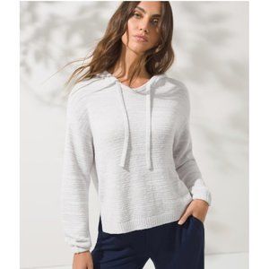 NWT Soma SOMAWKND Marshmallow Knit Hoodie GRAY GLASS/WHITE L